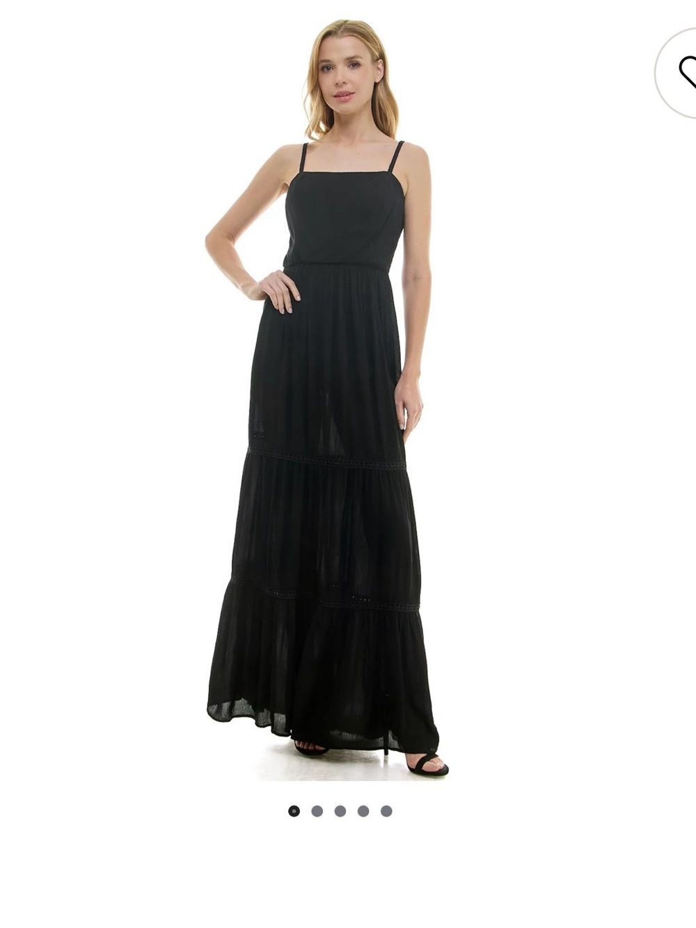 Lily Rose Black Spaghetti Strap Tiered Maxi Dress